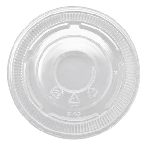 92mm PET Flat Lids - No Hole - 1,000 ct