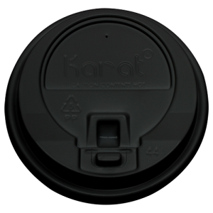 Enclosure Lids for 10-24oz Hot Cup - Black (90mm) - 1,000 ct