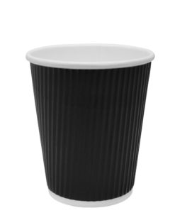8oz Ripple Paper Hot Cups - Black (80mm) - 500 ct