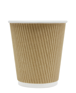 10oz Ripple Paper Hot Cups - Kraft (90mm) - 500 ct