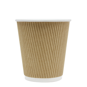 10oz Ripple Paper Hot Cups - Kraft (90mm) - 500 ct