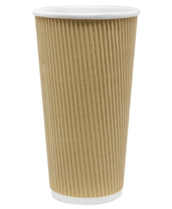 20oz Ripple Paper Hot Cups - Kraft (90mm) - 500 ct