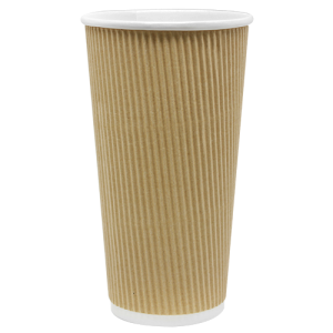 20oz Ripple Paper Hot Cups - Kraft (90mm) - 500 ct