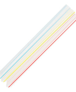Karat 7.5'' Boba Straws (10mm) - Unwrapped - Mixed Striped Colors - 4,500 ct