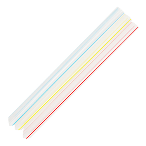 Karat 7.5” Boba Straws (10mm) – Unwrapped – Mixed Striped Colors – 4,500 ct  – Mission Total Supply