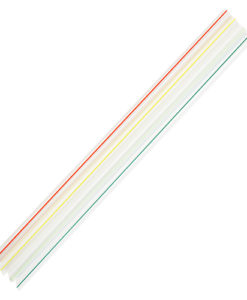 Karat 7.5'' Jumbo Straws (5mm) - Unwrapped - Mixed Striped Colors - 8,000 ct