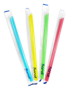 Karat 9'' Boba Straws (10mm) Poly Wrapped - Mixed Colors - 1,600 ct