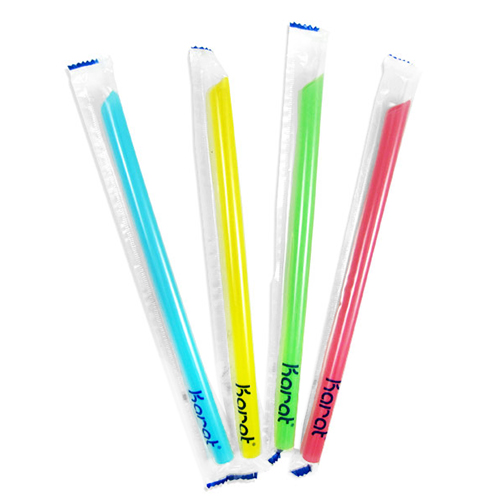 Karat 9-Inch Boba Straws C9060s Poly Wrapped 1,600 ct Mixed Colors 10mm 