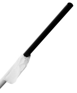 Karat 10.25'' Giant Straws (8mm) Paper Wrapped - Black - 1,200 ct