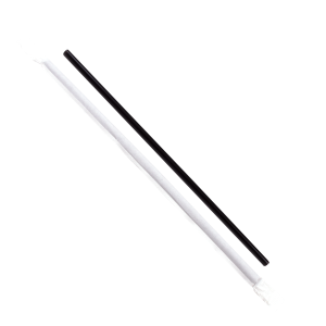 Karat 7.75'' Jumbo Straws (5mm) Paper Wrapped - Black - 12,000 ct