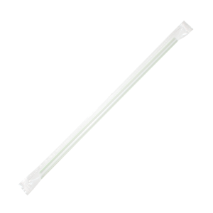 Karat 7.5'' Jumbo Straws (5mm) Poly Wrapped - Mixed Striped Colors - 8,000 ct, C9006