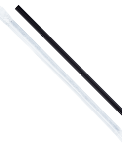 Karat 9'' Giant Straws (8mm) Paper Wrapped - Black - 2,500 ct