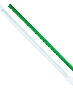 Karat 9'' Giant Straws (8mm) Poly Wrapped - Green - 2,500 ct