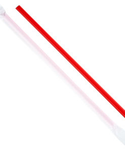 Karat 9'' Giant Straws (8mm) Poly Wrapped - Red - 2,500 ct