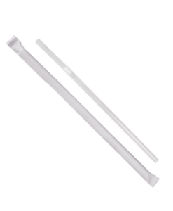 Karat 7.75'' Flexible Jumbo Straws (5mm) Paper Wrapped - Clear - 10,000 ct, C9091