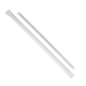 Karat 7.75'' Jumbo Straws (5mm) Paper Wrapped - Clear - 2,000 ct, C9093
