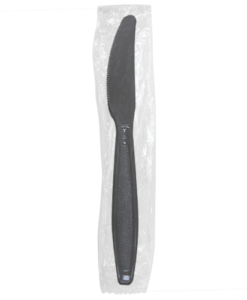Karat PS Heavy Weight Knives - Black - Wrapped - 1,000 ct
