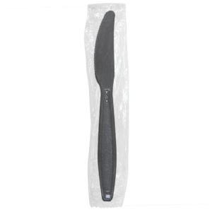 Karat PS Heavy Weight Knives - Black - Wrapped - 1,000 ct