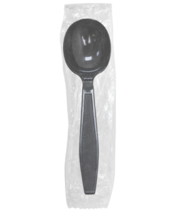 Karat PS Heavy Weight Soup Spoons - Black - Wrapped - 1,000 ct