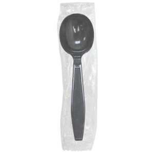 Karat PS Heavy Weight Soup Spoons - Black - Wrapped - 1,000 ct