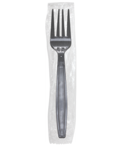 Karat PP Heavy Weight Forks - Black - Wrapped - 1,000 ct