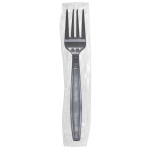 Karat PP Heavy Weight Forks - Black - Wrapped - 1,000 ct
