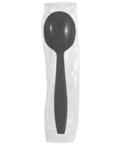 Karat PP Heavy Weight Soup Spoons - Black - Wrapped - 1,000 ct