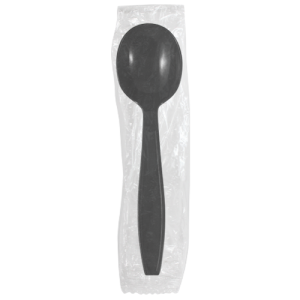 Karat PP Heavy Weight Soup Spoons - Black - Wrapped - 1,000 ct
