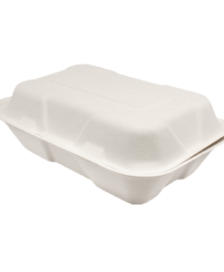 KE-BHC96-1C-Karat Earth 9''x6'' Compostable Bagasse Hinged Containers - 200 ct