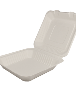 Karat Earth 9''x9" Compostable Bagasse Hinged Containers - 200 ct