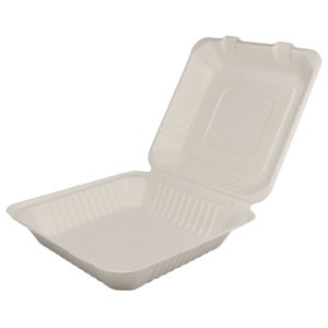 Karat Earth 9''x9" Compostable Bagasse Hinged Containers - 200 ct
