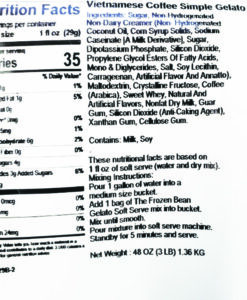 GLS-2045B-Frozen Bean Vietnamese Coffee Yogilato Mix (3 Lbs)