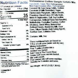 GLS-2045B-Frozen Bean Vietnamese Coffee Yogilato Mix (3 Lbs)