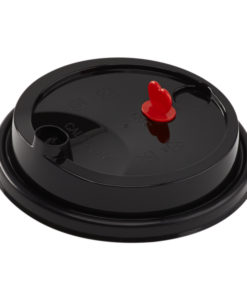 C1041HD-PPB-Dome Lids for Tall Premium Injection PP Plastic Cup, BLACK - 500 ct
