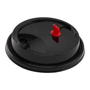 C1041HD-PPB-Dome Lids for Tall Premium Injection PP Plastic Cup, BLACK - 500 ct