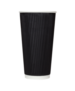 C-KRC520B-Karat 20oz Ripple Paper Hot Cups - Black (90mm) - 500 ct