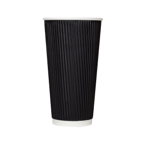 C-KRC520B-Karat 20oz Ripple Paper Hot Cups - Black (90mm) - 500 ct
