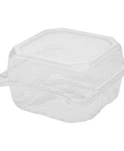 FP-HC66PET-1C-Karat 6''x6'' PET Plastic Hinged Containers - 500 ct