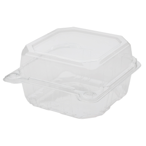 FP-HC66PET-1C-Karat 6''x6'' PET Plastic Hinged Containers - 500 ct
