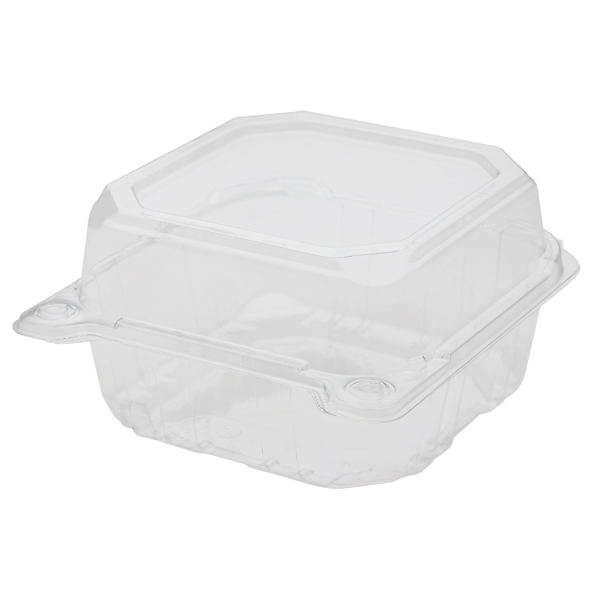 Karat FP-HC66PET-1C 6''x 6'' Pet Hinged Containers (Case of 500)