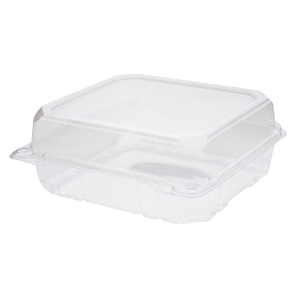 FP-HC88PET-1C-Karat 8''x8'' PET Plastic Hinged Containers - 250 ct