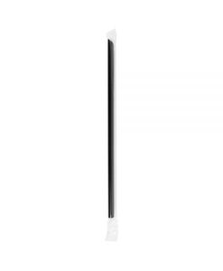 C9076 (Black)-Karat 9" Giant Straws (8mm) Poly Wrapped Diagonally Cut - Black - 2,500 ct