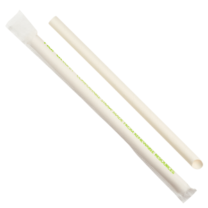 KE-C9350W Karat Earth 9" Giant Paper Straw Wrapped - Black/White (1,200 ct)